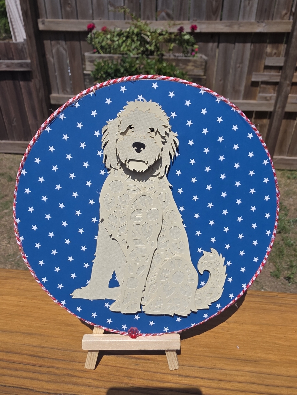 Patriotic GOLDENDOODLE Wall Art - (Includes 50% Donation)